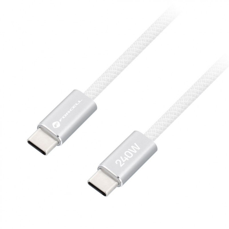 Cabo USB Forcell USB-C para USB-C, 2 m, 240 W, branco