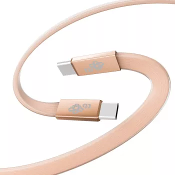 Cabo TB USB 2.0 USB-C para USB-C, plano, 1 m, 60 W, pêssego