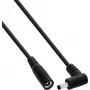 Cabo de extensão DC InLine®, ficha angular, 4,0 x 1,7 mm, preto, 0,5 m