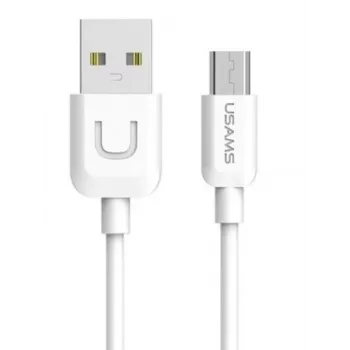 Cabo de dados e carregamento rápido USAMS US-SJ098 U-Turn Micro-USB para USB, 2 A, 1 m, branco
