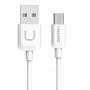 Cabo de dados e carregamento rápido USAMS US-SJ098 U-Turn Micro-USB para USB, 2 A, 1 m, branco