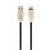 Cabo Gembird USB 2.0 USB-A macho para Lightning macho, revestimento em borracha, 1 m, preto (CC-USB2R-AMLM-1M)