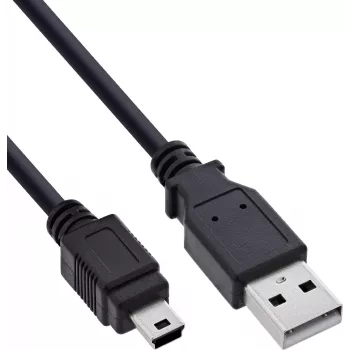 Cabo InLine USB 2.0 USB-A para Mini-USB, 1 m, preto