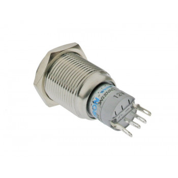 Botão interruptor antivandalismo Lamptron 16mm - Silverline - azul