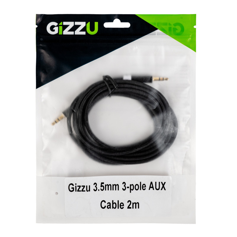 Cabo AUX 3,5mm Gizzu 2m – preto