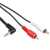Cabo de áudio Maclean MCTV-824 3,5 mm mini-jack para 2x RCA, 1 m, preto