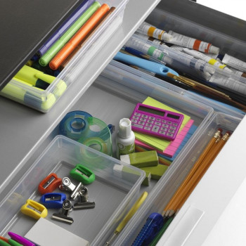 Organizador KIS Box Sistemo 2 15 x 7,5 x 5 cm transparente/cinzento-claro