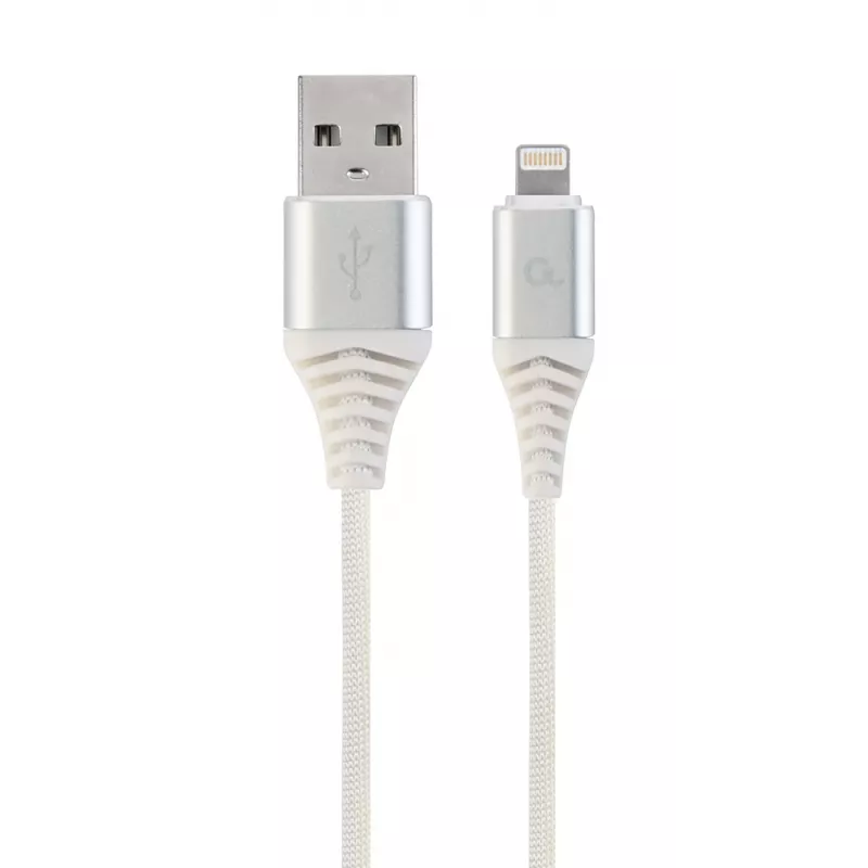 Cabo Gembird USB 2.0 para Lightning (8 pinos) com revestimento têxtil, 2 m, branco