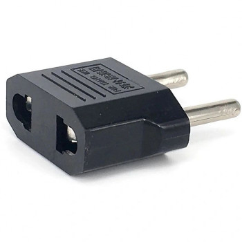 Adaptador de tomada iLike CNUS EUA / CN 2 polos para Euro 2 polos preto