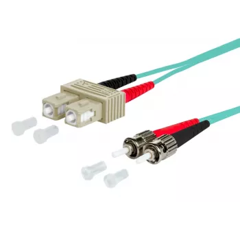 Cabo de rede de fibra ótica Metz Connect OpDAT SC-duplex para 2x ST, OM3, 1 m, água