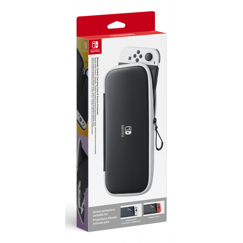 Bolsa e película protetora para Nintendo Switch (preto/branco)