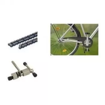Corrente de bicicleta Fischer 1/2 polegadas x 1/8 polegadas, 112 elos, para bicicletas com mudanças internas