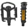 Pedais de bicicleta FISCHER, para BTT, plástico preto, com refletores laterais - 1 unid.