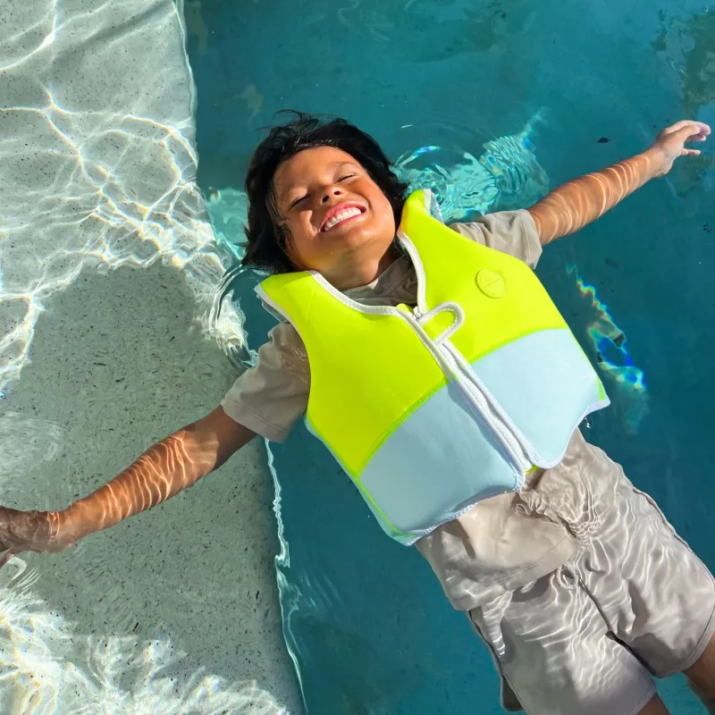 Colete salva-vidas para criança Sunnylife (3-6 anos) – Aqua Neon