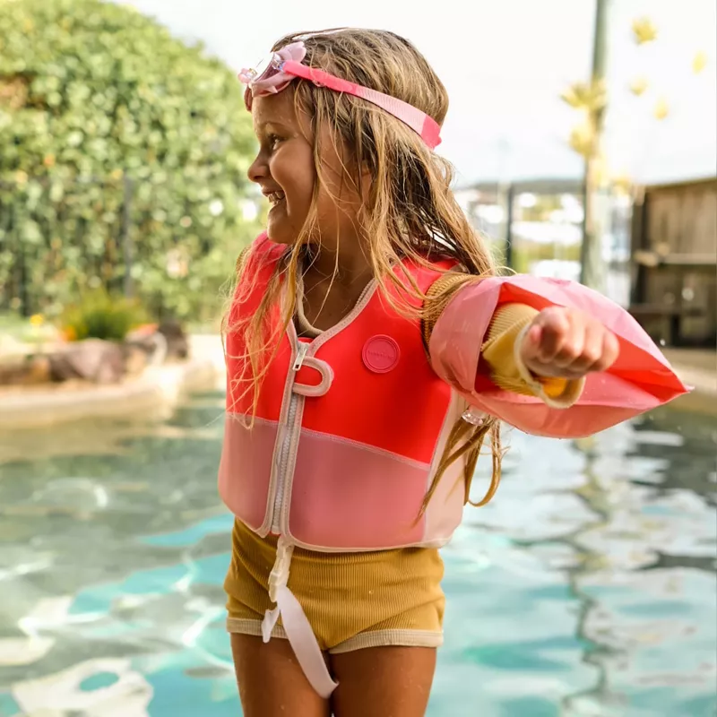 Colete salva-vidas Sunnylife (2-3 anos) – Melody the Mermaid Neon Strawberry