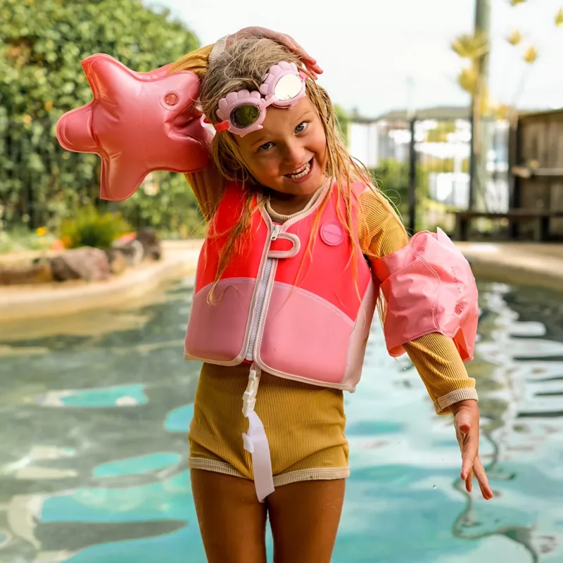 Colete salva-vidas Sunnylife (2-3 anos) – Melody the Mermaid Neon Strawberry