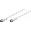 Cabo de antena SAT Goobay (classe A+, >95 dB), com 3 blindagens, 5 m, branco - ficha F > ficha F (totalmente blindado)