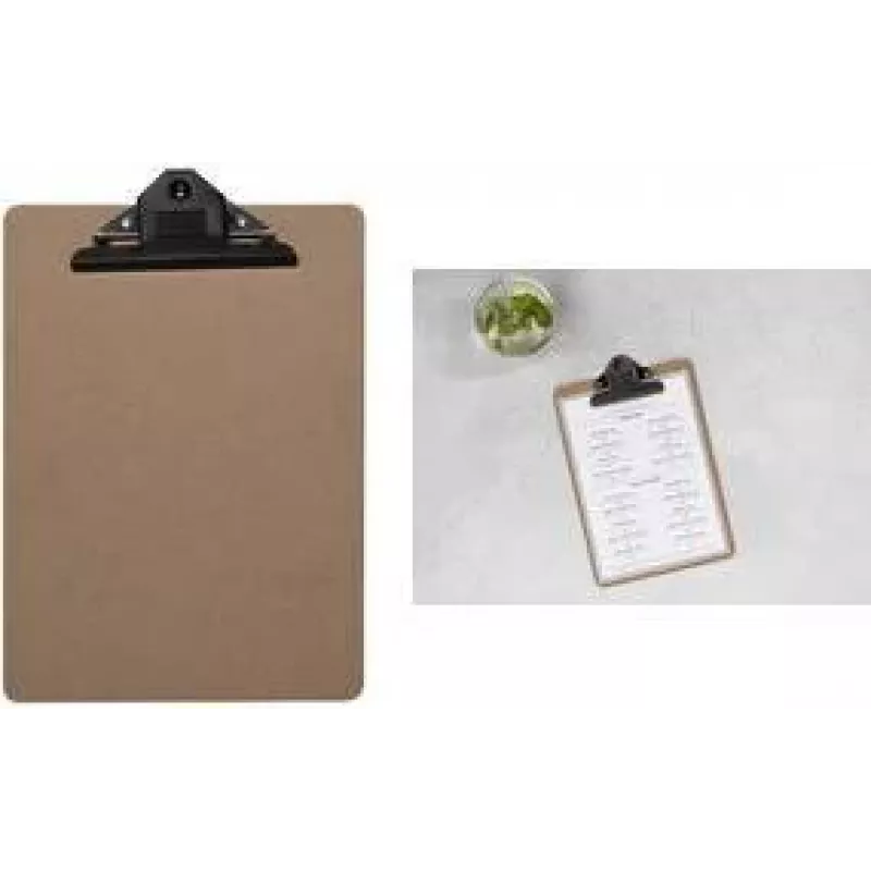 EUROPEL prancheta para ementas, DIN A4 horizontal, MDF natural, cantos arredondados, 1 unid.