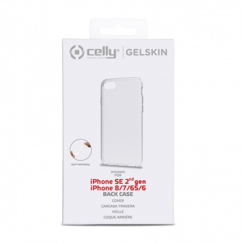 Capa traseira Gelskin CELLY para iPhone SE 2022 / iPhone SE 2020/8/7/6s/6, transparente