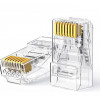 UGREEN fichas modulares RJ45 Cat6 (50 unidades) – transparente com contactos dourados