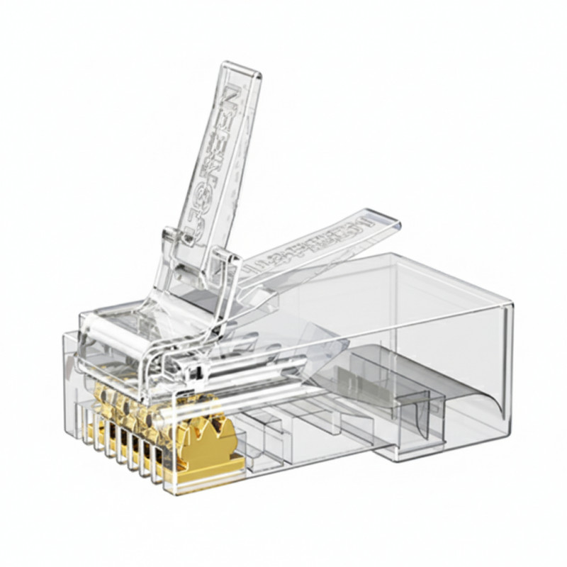 UGREEN fichas modulares RJ45 Cat6 (50 unidades) – transparente com contactos dourados