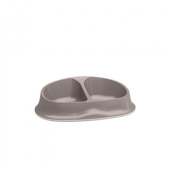 Stefanplast comedouro duplo Chic 0,25+0,25L 27x17,5x7,2cm cinzento claro