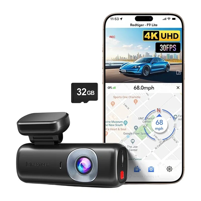REDTIGER F9 Lite dashcam 4K, 32GB