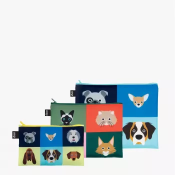 Conjunto de sacos LOQI Stephen Cheetham – Dogs & Cats (3 unid.)