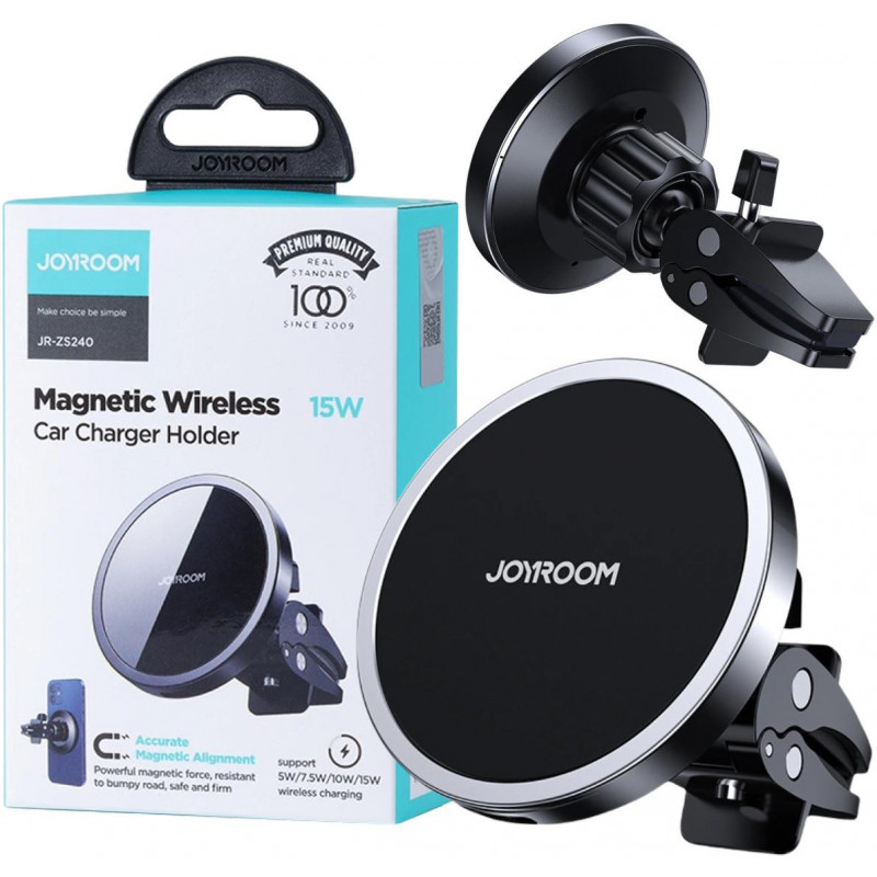 Suporte magnético para automóvel Joyroom JR-ZS240 com carregador sem fios Qi 15W, MagSafe