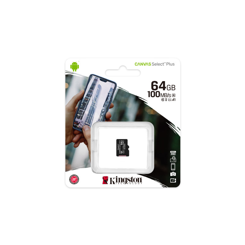 Cartão de memória microSDXC Kingston 64 GB, UHS-I (SDCS2/64GBSP)