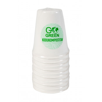 Copos compostáveis de cana-de-açúcar Gogreen 250 ml, 10 unid.