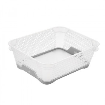 Cesto mini Keeeper Jonas A6 antiderrapante, 20x16x7 cm, transparente/cinzento
