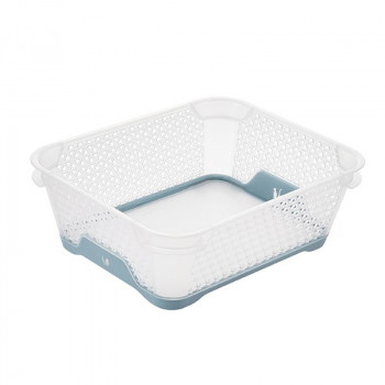Cesto mini Keeeper Jonas A6 antiderrapante, 20x16x7 cm, transparente/azul