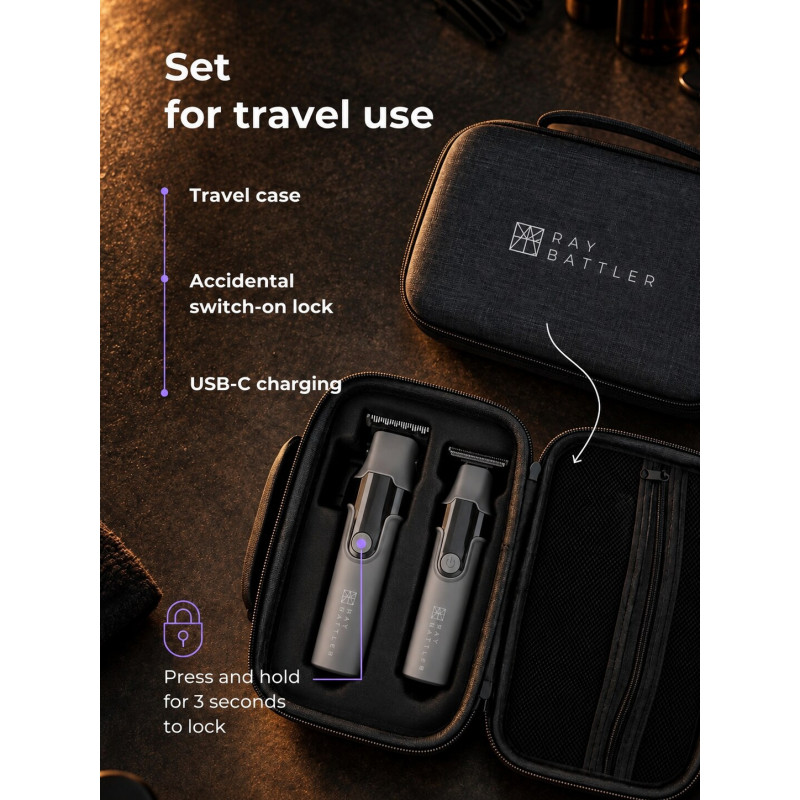 Ray Battler RB 6922 Conjunto de máquina de cortar cabelo e aparador