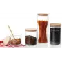 Ritzenhoff & Breker frasco de conserva FAIA, redondo, 0,6 l, vidro, cilíndrico, tampa de madeira de faia com silicone, 3 peças