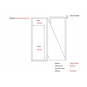 Etiquetas de envio 105 x 220 mm (SHIPLABEL105X220-FF)