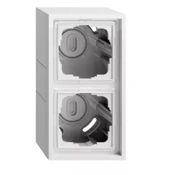Gira 106280 Caixa de superfície 2 módulos com moldura, F300, branco puro