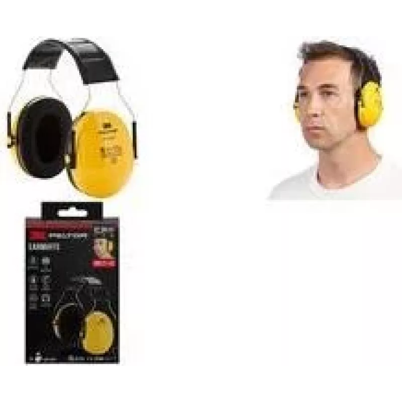 3M Peltor Optime H510AC protetor auditivo, amarelo/preto, arco de cabeça ajustável, almofadas de espuma