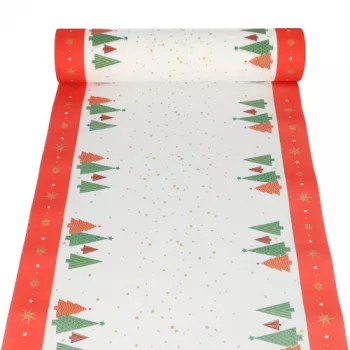 PAPSTAR Caminho de mesa de Natal Plain Christmas Trees em Airlaid, em rolo, medidas: (L)400 mm x (C)24 m