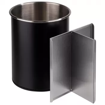 APS porta-talheres rotativo, preto, aço inoxidável, superfície interior mate