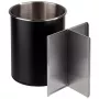 APS porta-talheres rotativo, preto, aço inoxidável, superfície interior mate