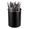 APS porta-talheres rotativo, preto, aço inoxidável, superfície interior mate