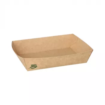 Papstar 87246 Travessa descartável, retangular, cartão, castanha, 80 unidades