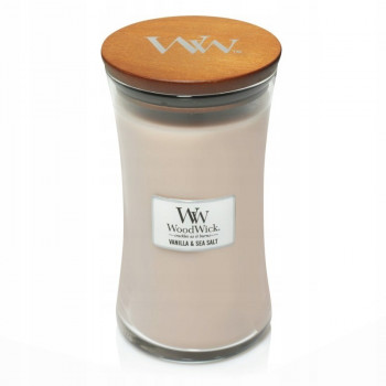 Vela elíptica WoodWick Vanilla & Sea Salt, 453,6 g