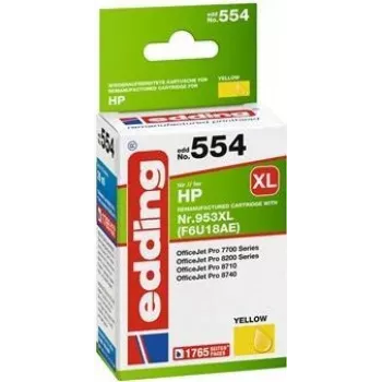 Cartucho de tinta compatível Edding EDD-554, elevado rendimento (XL), amarelo (18-554)