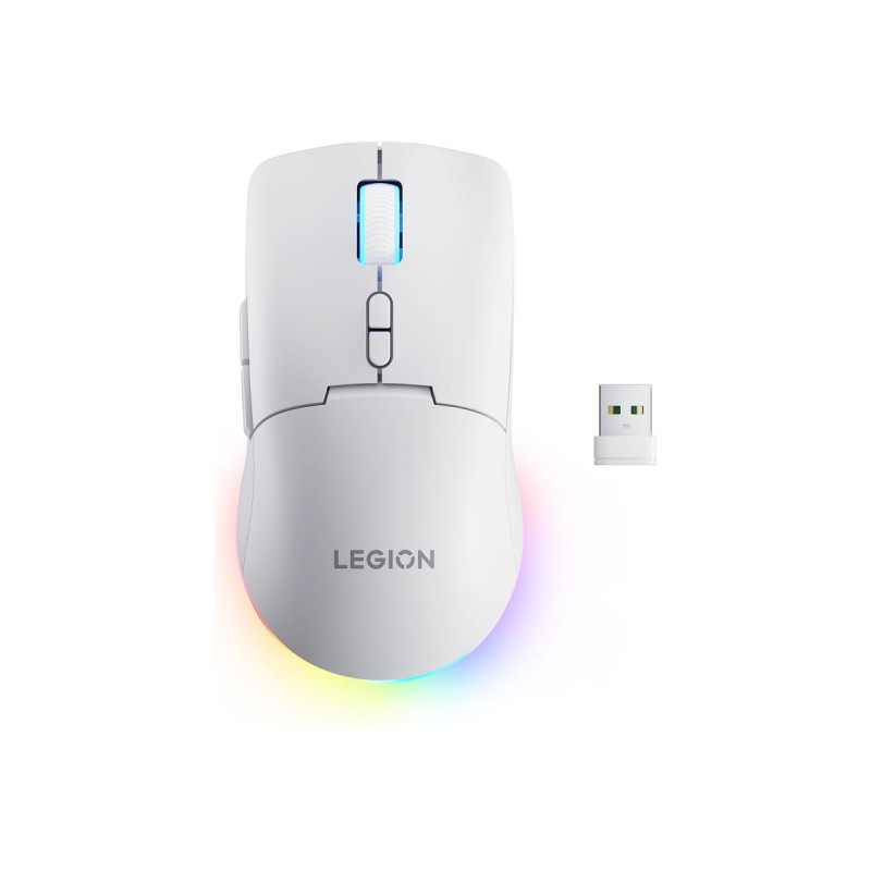 Lenovo Legion M220 rato gaming sem fios RGB, 2,4 GHz / Bluetooth / com fio, branco glaciar (GY51V60437)