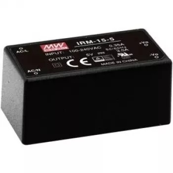 Mean Well IRM-15-24 Fonte de alimentação, 15 W, 0,63 A, entrada 85-264 V – preto