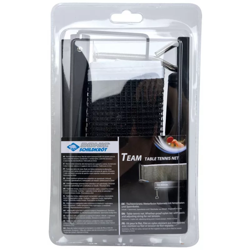 DONIC SCHILDKRÖT Rede de ténis de mesa Team, conjunto de rede dobrável com tecido de nylon e cordão de tensão