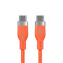 Targus HyperJuice Flex Cabo de carregamento em silicone USB-C para USB-C, USB 2.0, 1,5 m, laranja (HJ4011OGGL)