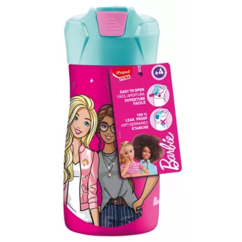 Maped PICNIK Garrafa de água Barbie, 0,43 l, corpo em aço inoxidável com motivo Barbie, palhinha incluída